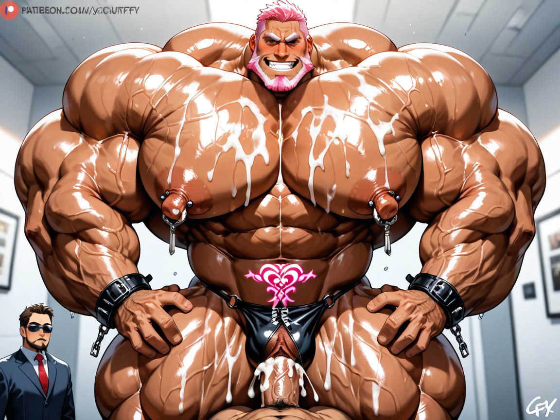 Fucked Roughly, Muscular Middle-aged Male Bottom, Crotch Tattoo AI Gay Porn