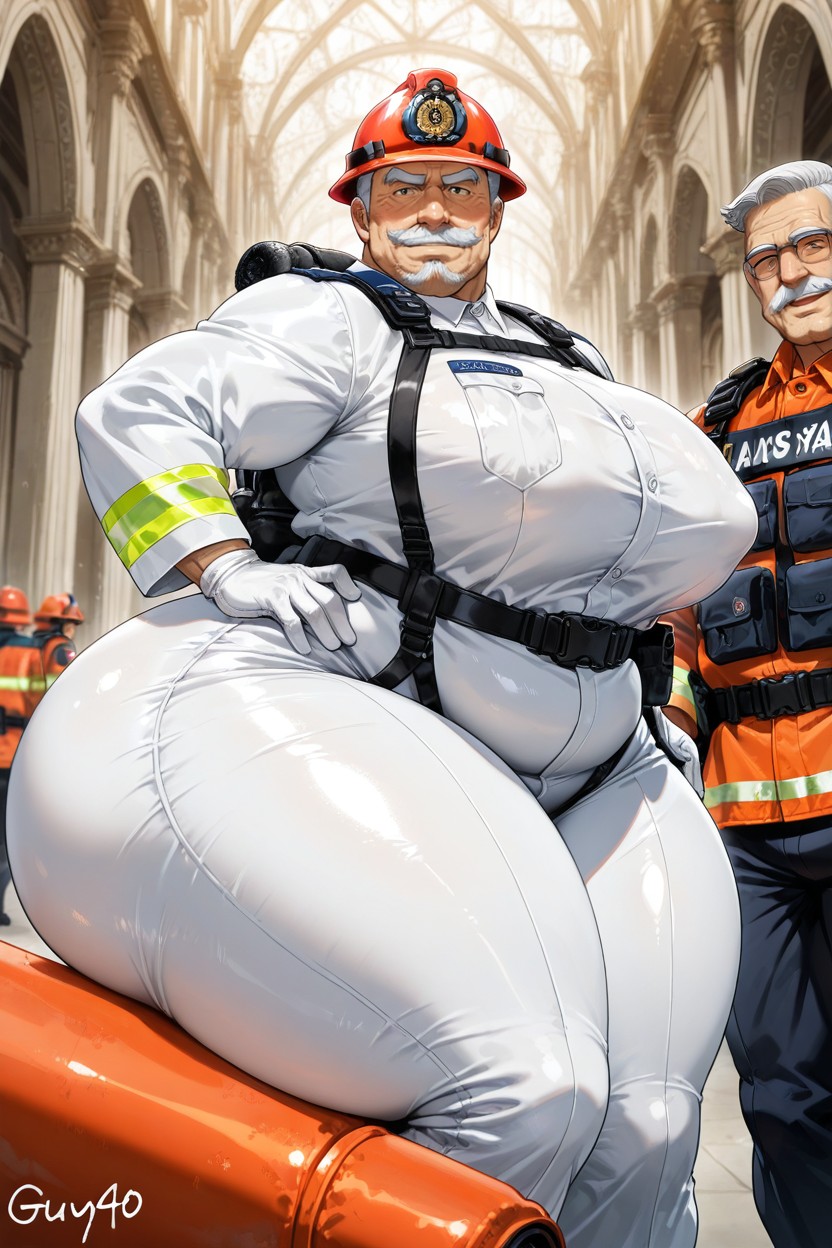 Firefighter, Caucasian, 1 Person AI Gay Porn