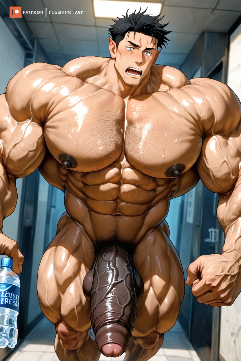 Blushing, Oiled Skin, Powerful Thick Thighs AI Gay Porn