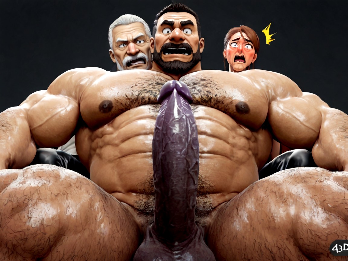 Horny Expression, White Background, 30+ AI Gay Porn