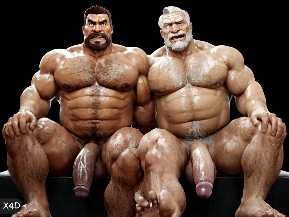 Giant Torso Hair, Orgasm, Low Angle AI Gay Porn
