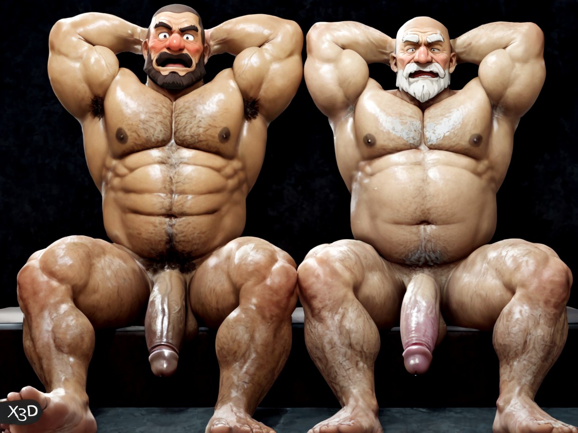 Pubic Hair, Obese, Handsome Features AI Gay Porn
