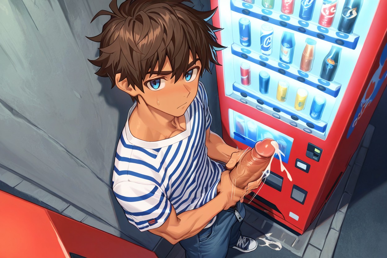 Jock, Facing Wall, Messy Hair AI Gay Porn