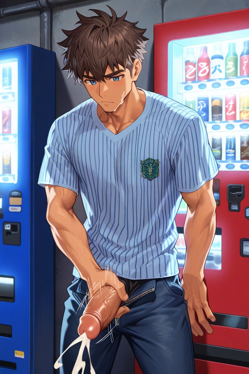 Nyuudles, Wall Covered By Cum, Sculpted Nose AI Gay Porn