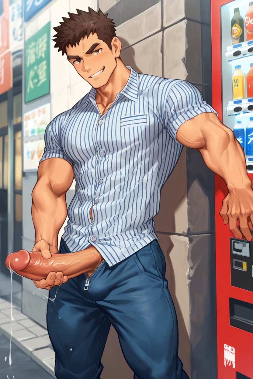 Looking Around, Jock, Smirk AI Gay Porn