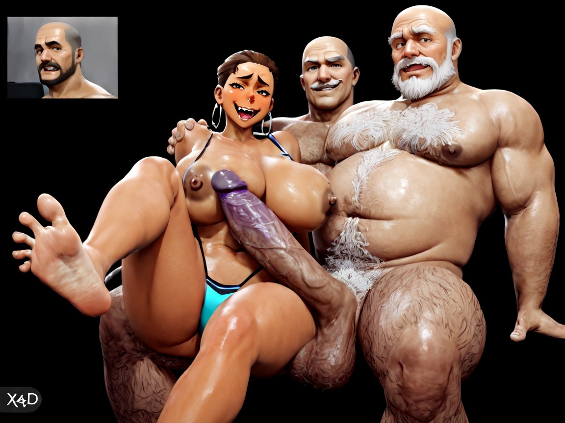Facial Scruff, Large Square Jaw, Isolated AI Gay Porn