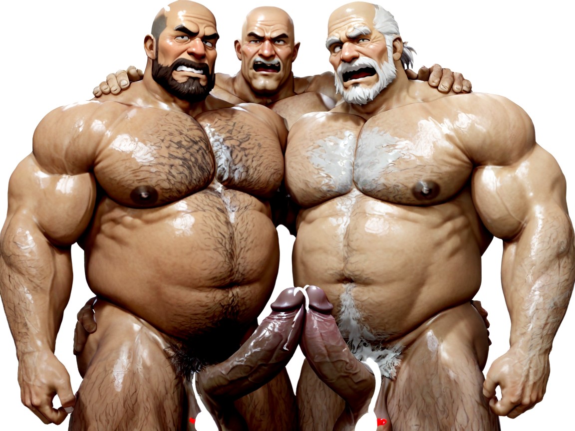 Blank Background, Sideburns, Excessive Chest Hair AI Gay Porn