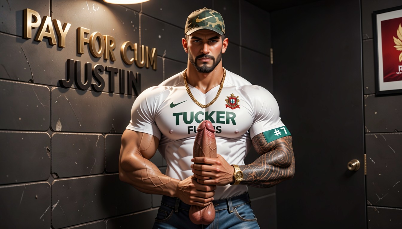 Not Shy, White T-shirt 'tucker Fucks' Stretched Tight Over Chiseled Abs, Choose "i'm Gonna Fuck You So Deep" "do You Like Hot Cum?" "you Need A Big Dick Justin" Settings Tucker AI Gay Porn