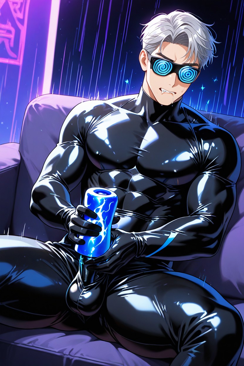 Black Rubber Penis, Headphones, Jumpsuit AI Gay Porn