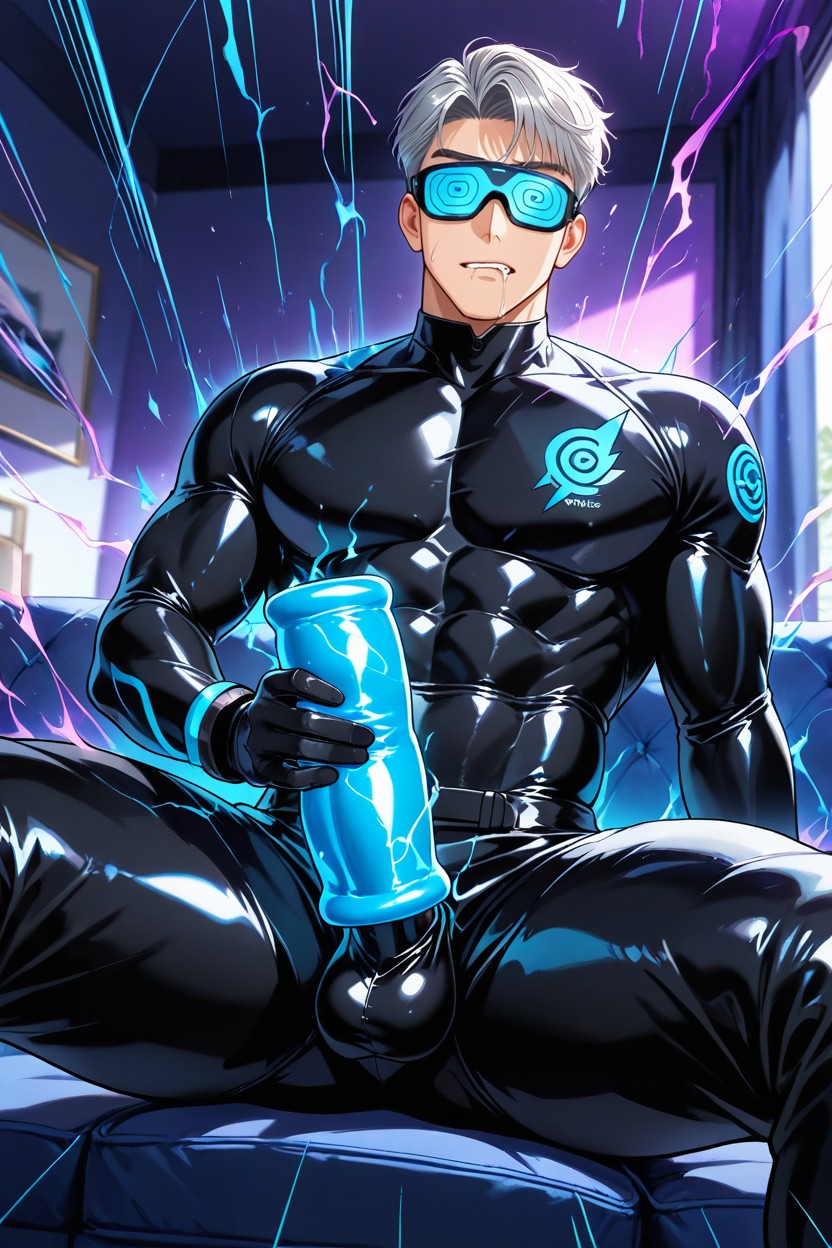 Vinyl, A One-piece Suit Without A Belt, Artificial Vagina Toys AI Gay Porn