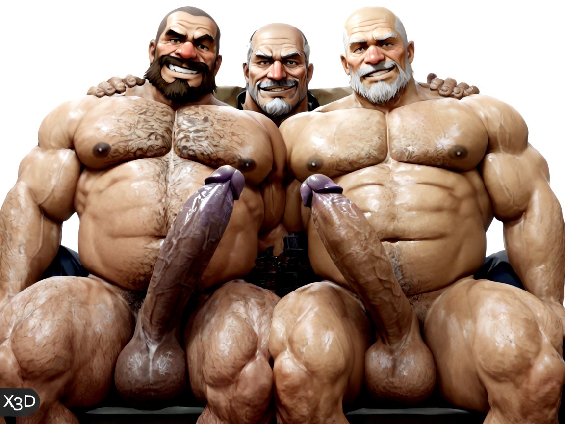 Bald, Chest Hair, Two Men AI Gay Porn