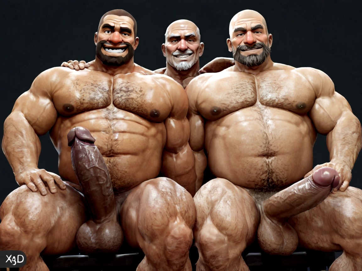 Two Men, White Background, Buzzcut AI Gay Porn