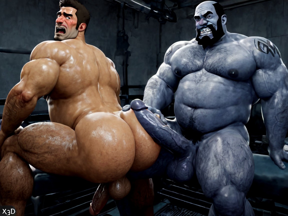 Muscle Gut Torso, Men Only, Excessive Body Hair AI Gay Porn