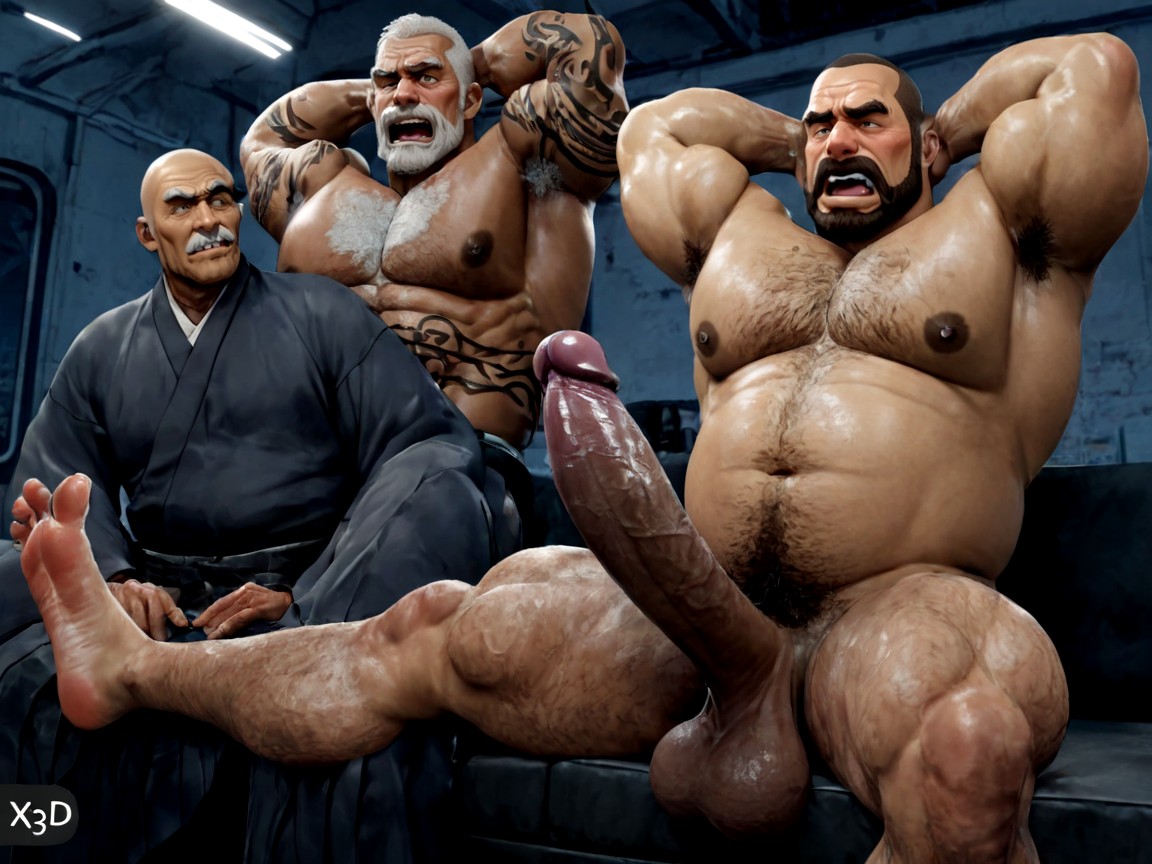 Male Only, Excessive Body Hair, Simple Background AI Gay Porn