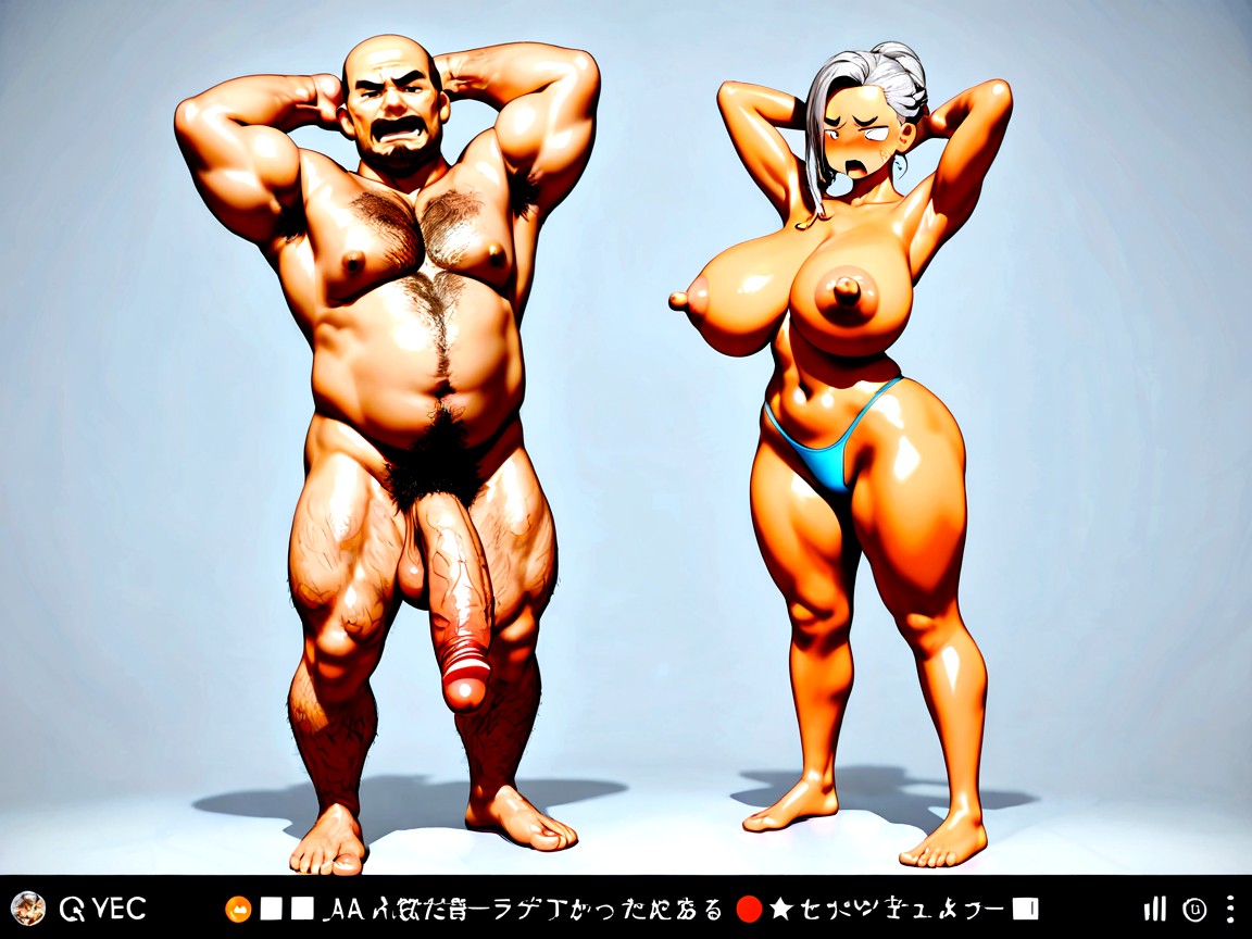 Sideburns, Large Square Jaw, Massive Pecs AI Gay Porn