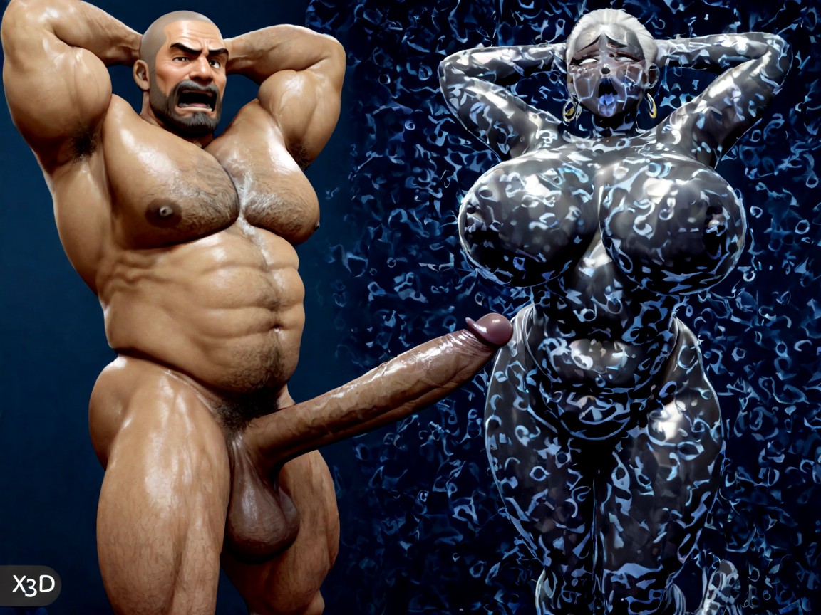 Vista Lateral, Hyper Pecs, Massive Chest Hair Bushes Porno gay IA