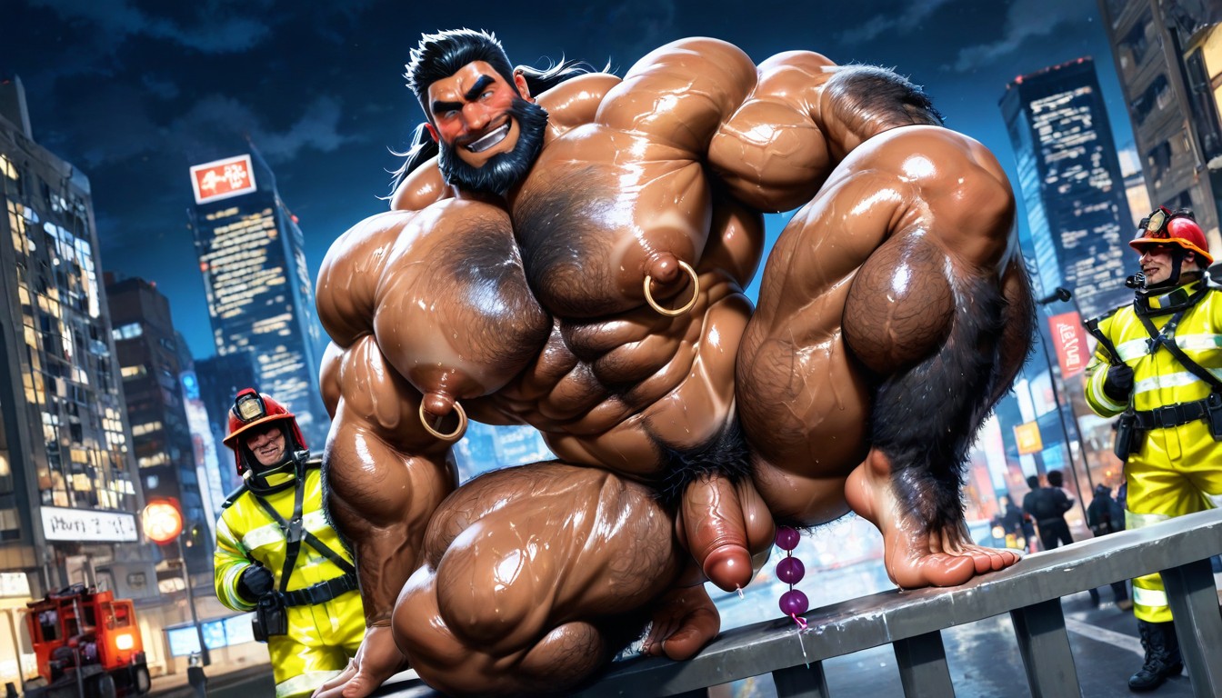 Bodybuilder, Incredibly Hairy Fur Trail And Abs, Extreme Hairy Legs AI Gay Porn