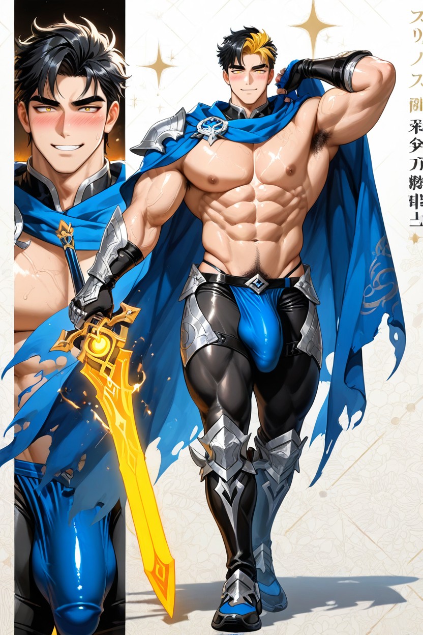 Detailed Knight Leggings, Veins, Male Only AI Gay Porn