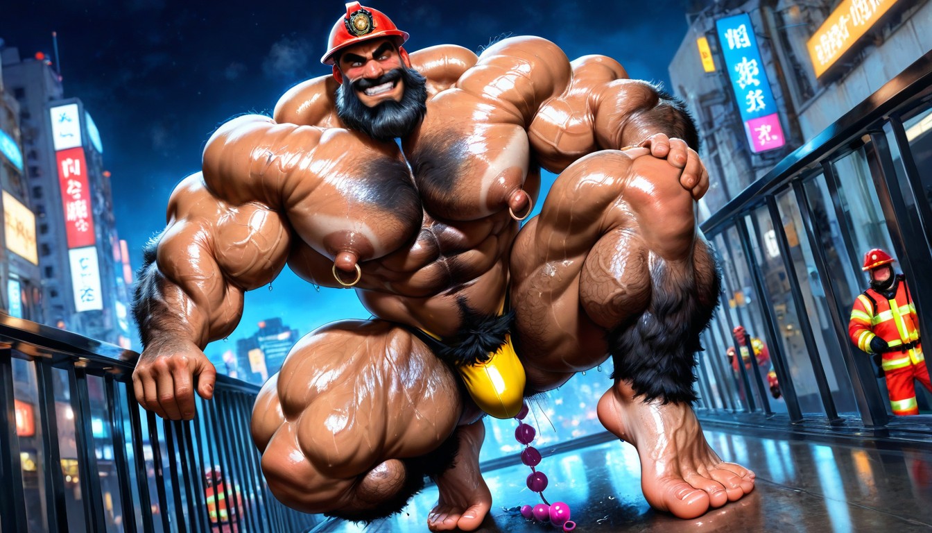 Face Visible, Square Jaw, Very Sweaty And Oiled AI Gay Porn