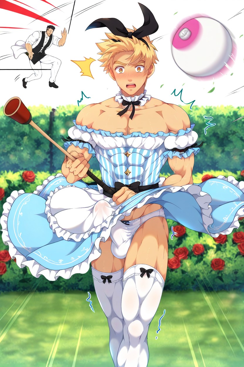White Thigh High Stockings, Hedge, Huge Thick AI Gay Porn
