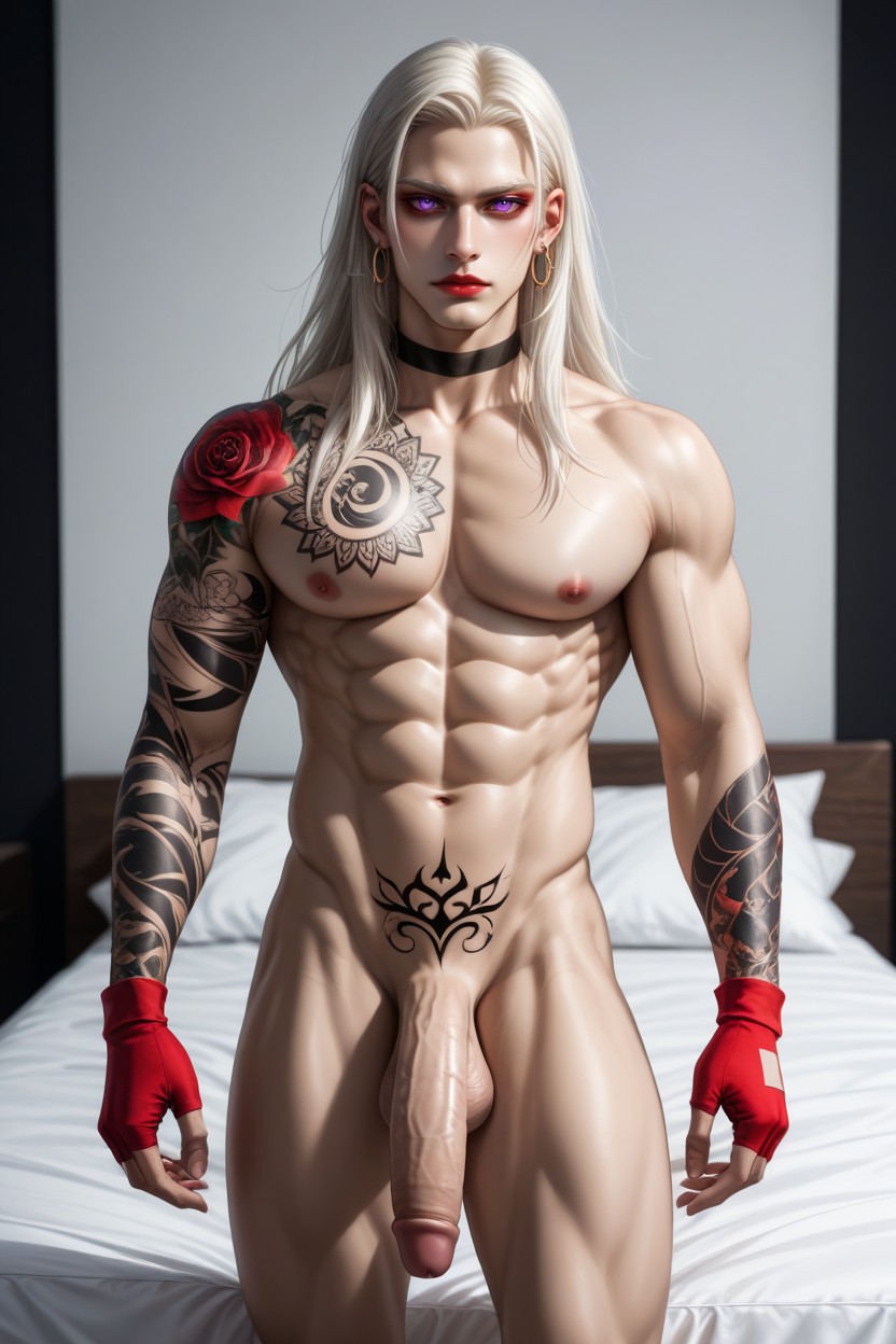 A Prominent Chest, Long Length Hair, Broad Shoulders AI Gay Porn