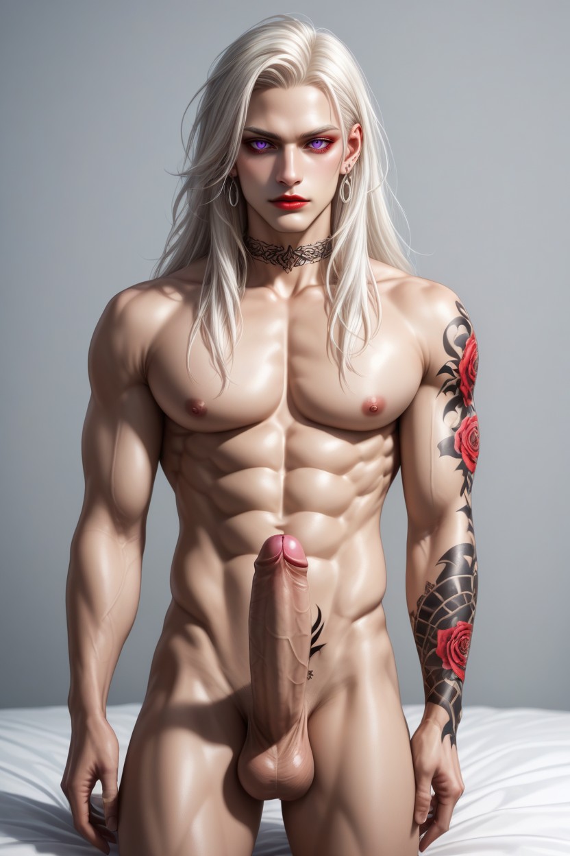 Smooth Skin, Earrings, Albino AI Gay Porn