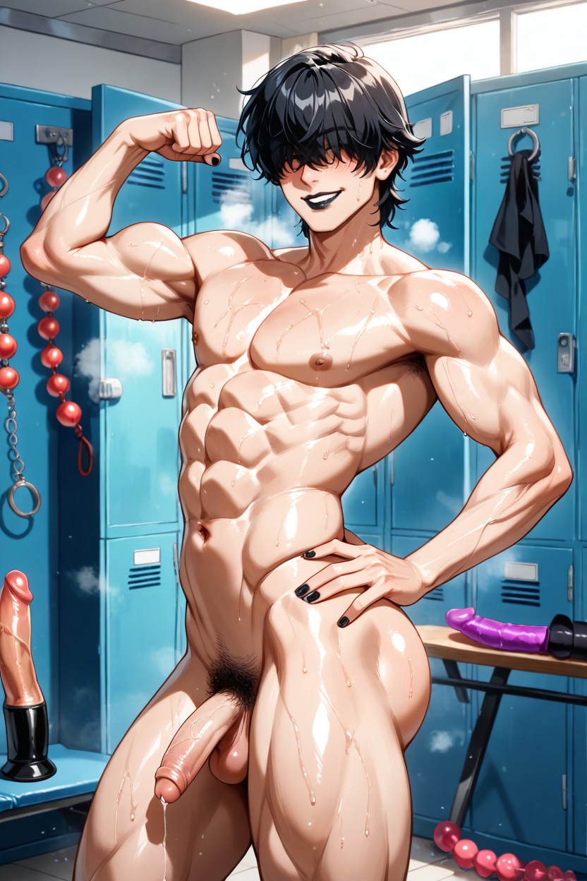Black Lipstick, Naked, Pecs AI Gay Porn
