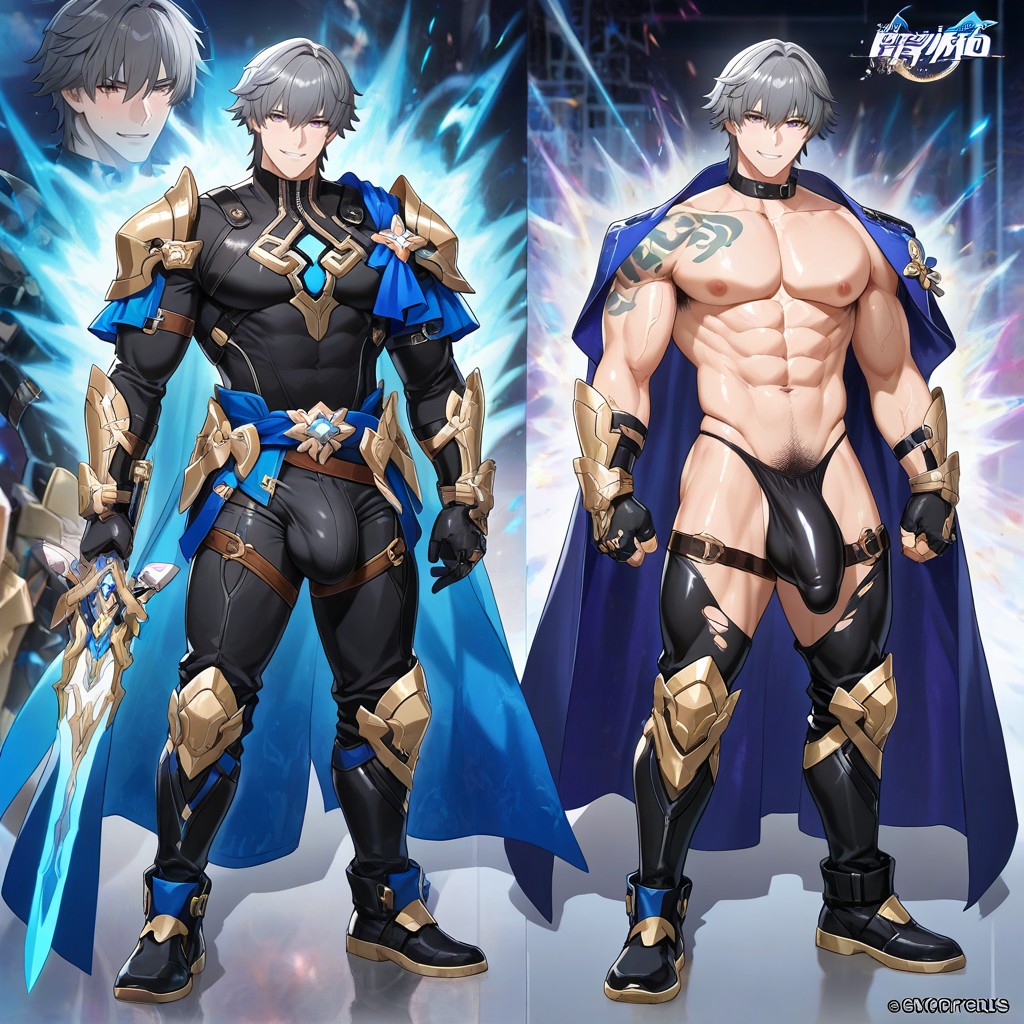 Detailed Knight Leggings, Moody Fantasy Background, Veins AI Gay Porn