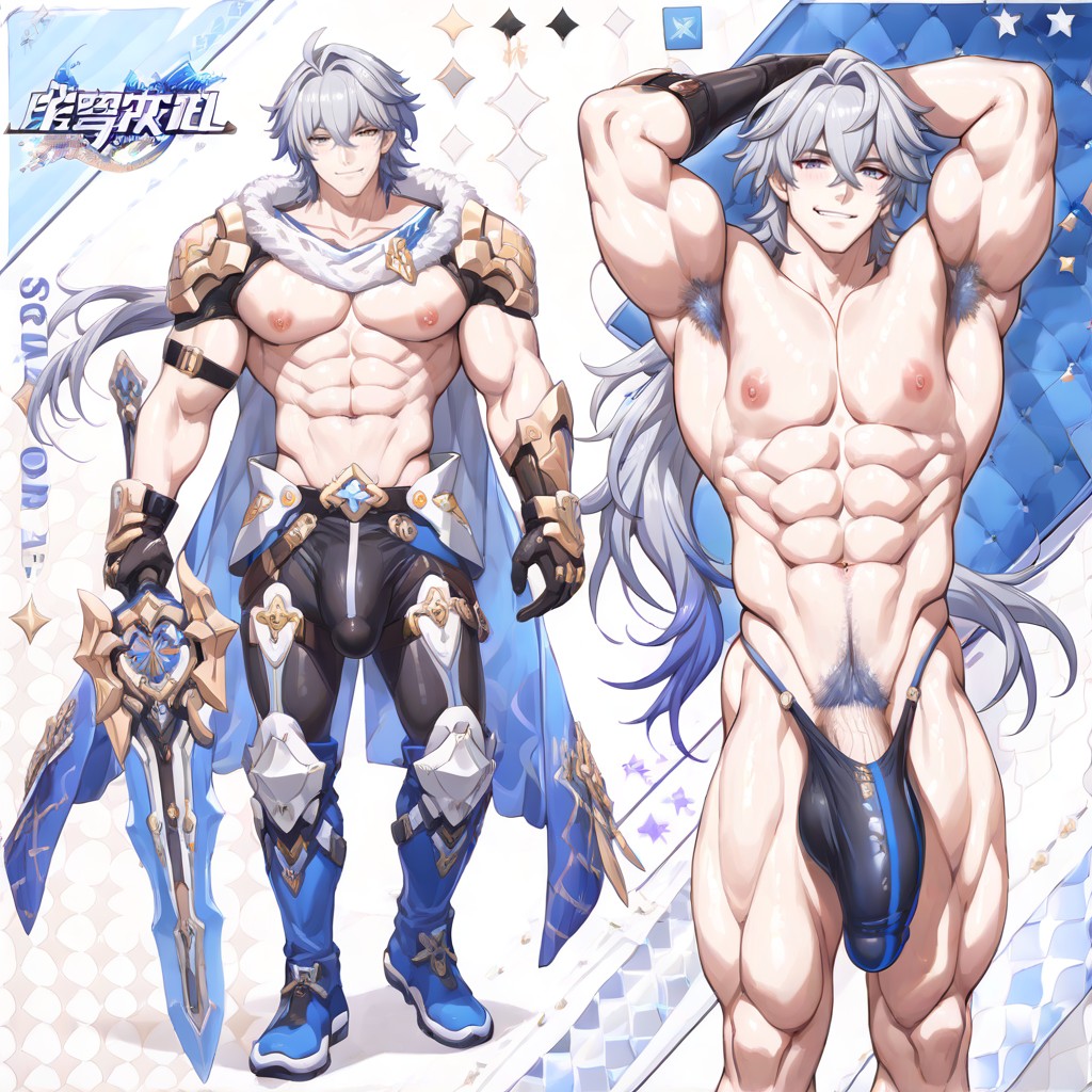 Dynamic Pose, Wearing An Ornate Metal Bikini Armor, Wide Shoulders AI Gay Porn