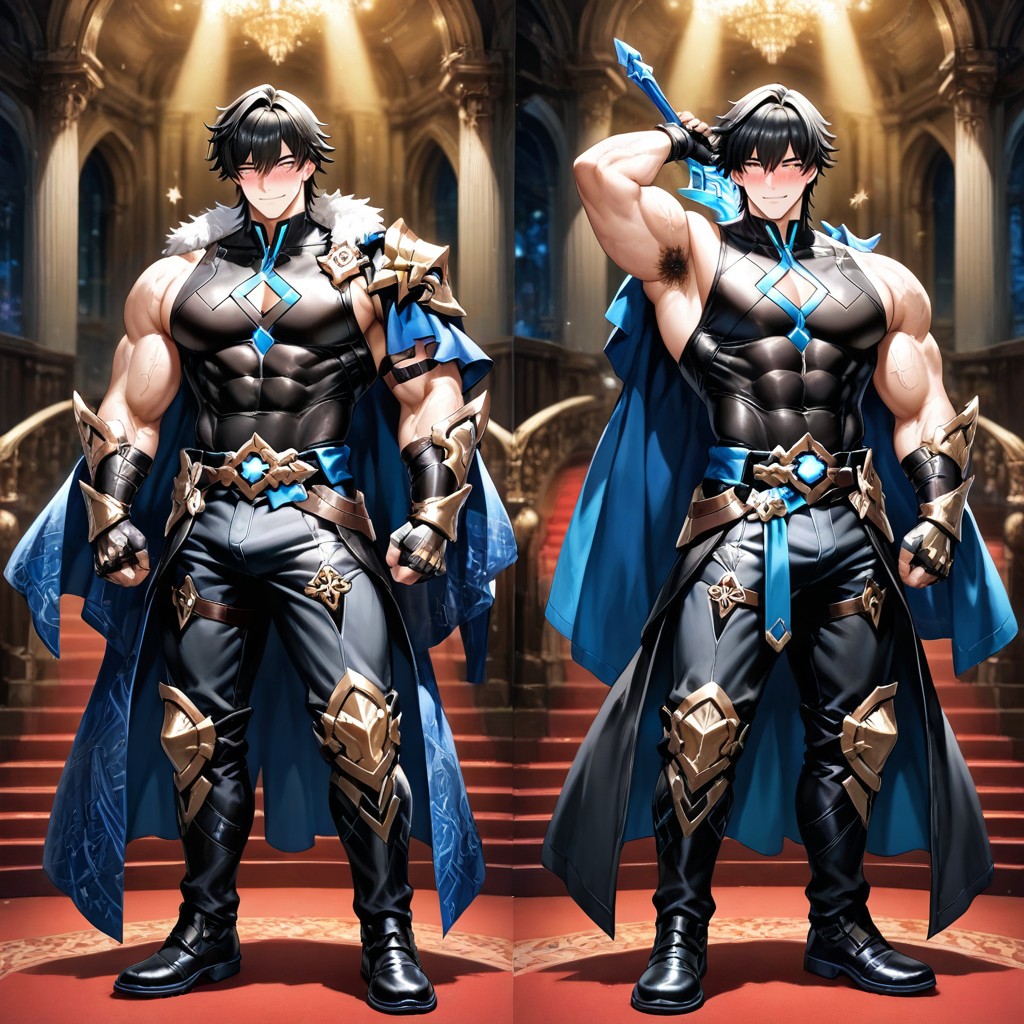 Exposed Large Penis, Highly Detailed Anatomy, Indigo Flowing Cloak AI同性戀黃片