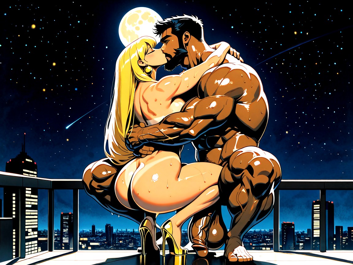 Masculine, Looking Up, Squatting AI Gay Porn
