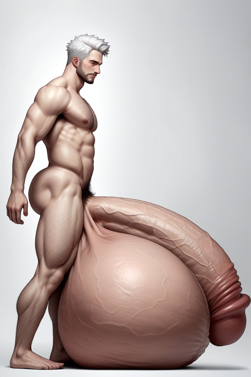 Standing, Cock Growth, Penis Bigger Than Body AI Gay Porn