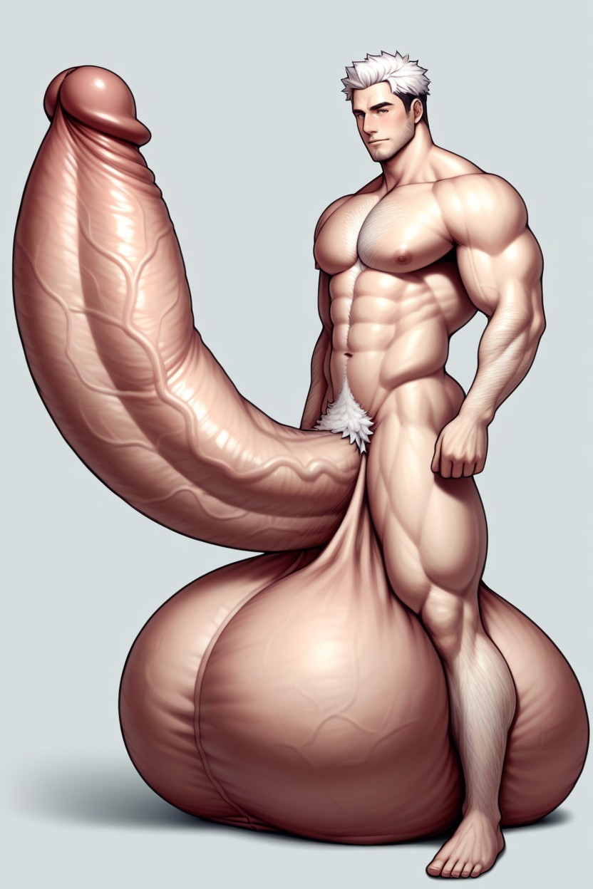 Extreme Massive Hyper Penis, 1 Person, Massive Cock Growth AI Gay Porn