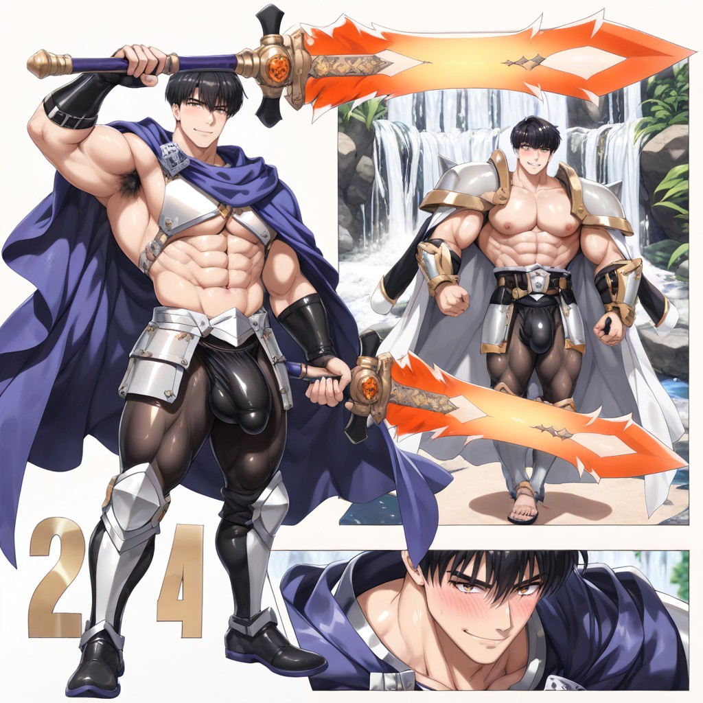 Intricate Armor Plating, Wide Shoulders, Detailed Fabric Texture AI Gay Porn
