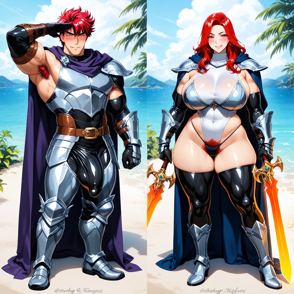 Highly Detailed Anatomy, Form Fitting Clothes, Holding A Glowing Magical Sword AI Gay Porn