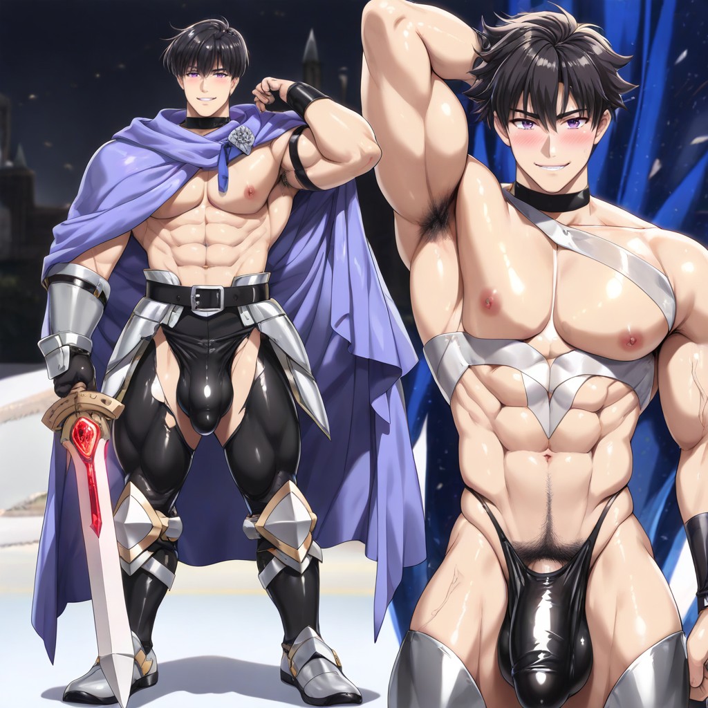 Ultra-detailed, Holding A Glowing Magical Sword, Pubic Hair AI Gay Porn
