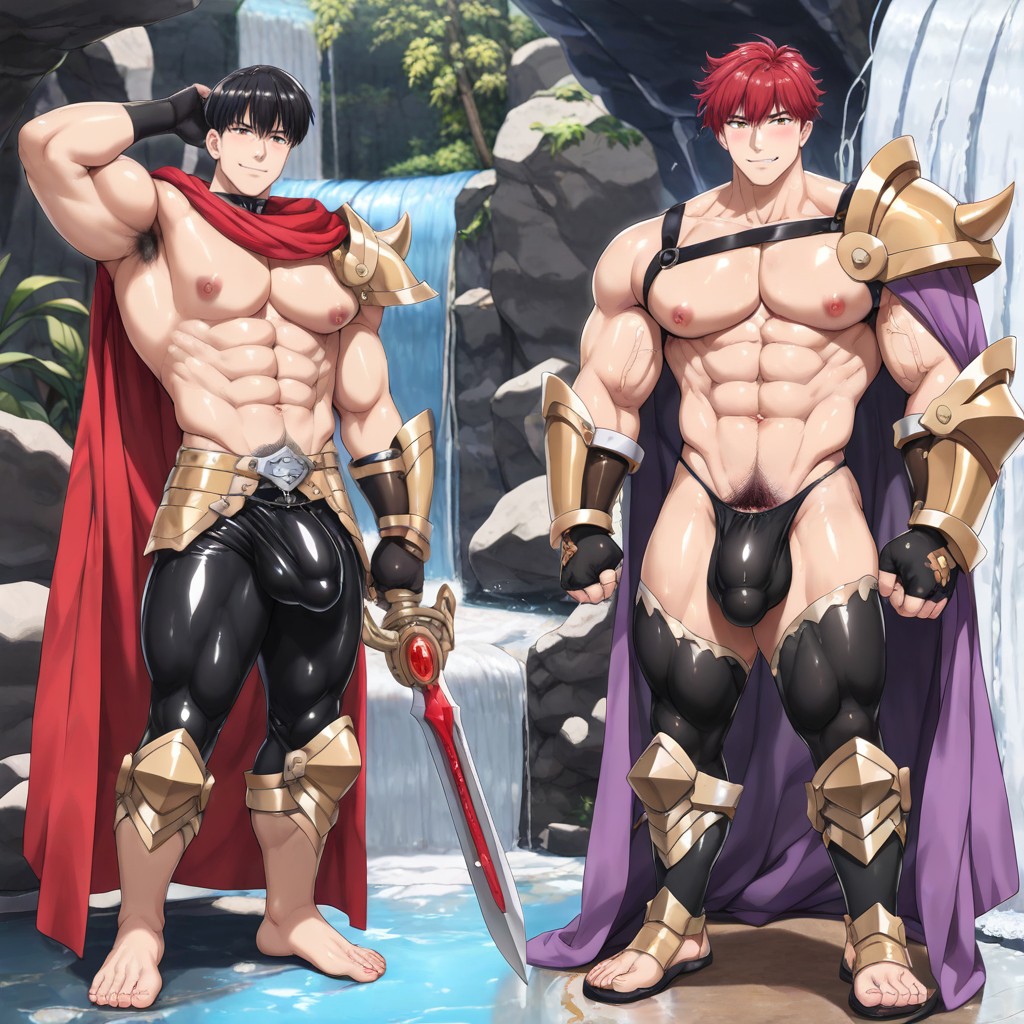Armpit Hair, Medium Ass, Dramatic Shadows AI Gay Porn