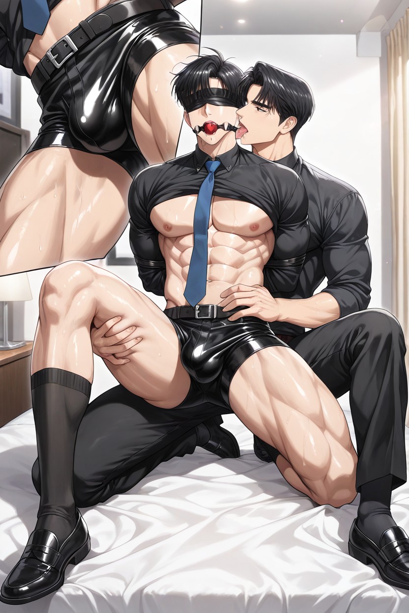 Dress Shoes, Men's Shirt Belt, Drooling AI Gay Porn