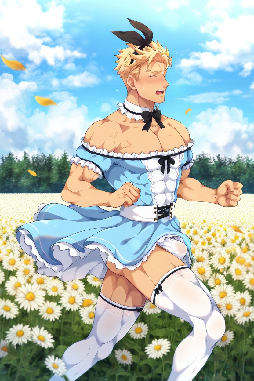 Running, Solo, Field AI Gay Porn
