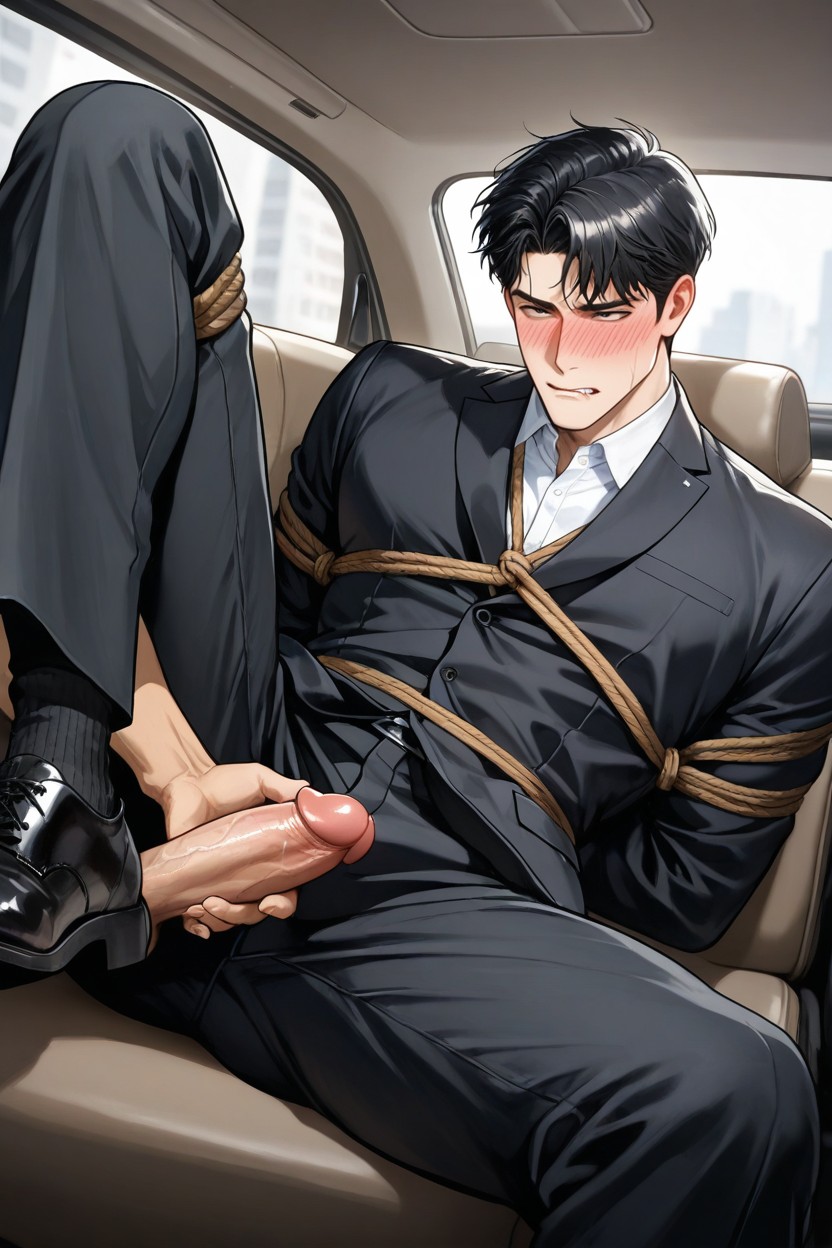 Full-face Blush, Big Penis, Discreet Clothes AI Gay Porn
