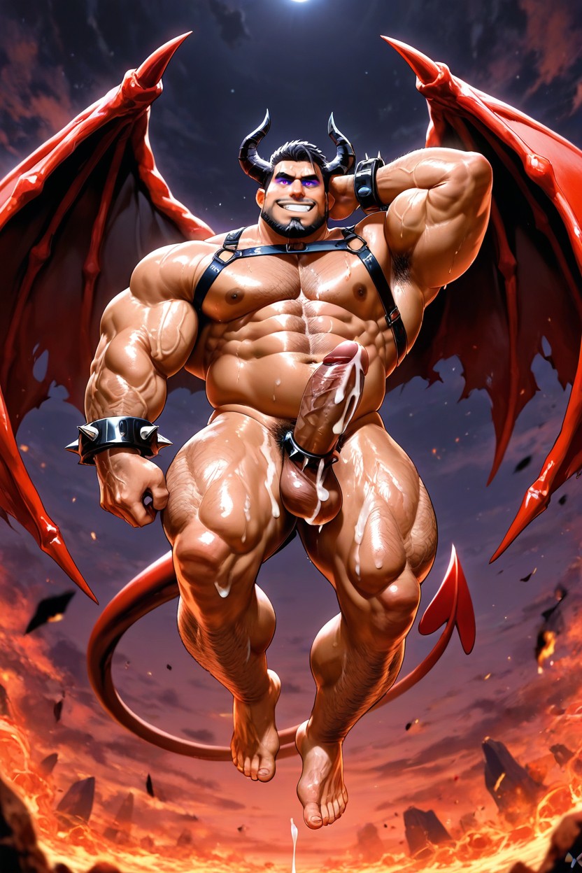 Massive, Black Hair, Hell Setting AI Gay Porn