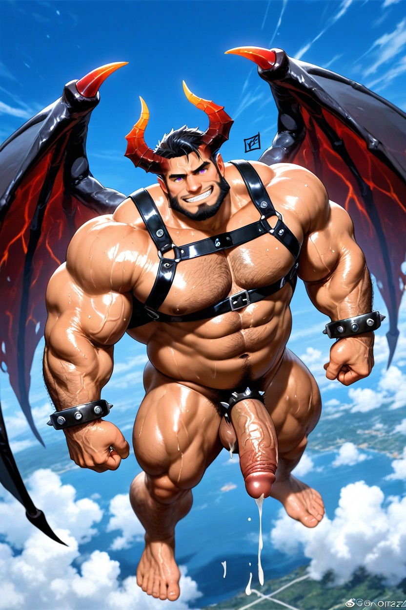 Massive, Hell Setting, Spiky Chest Harness AI Gay Porn