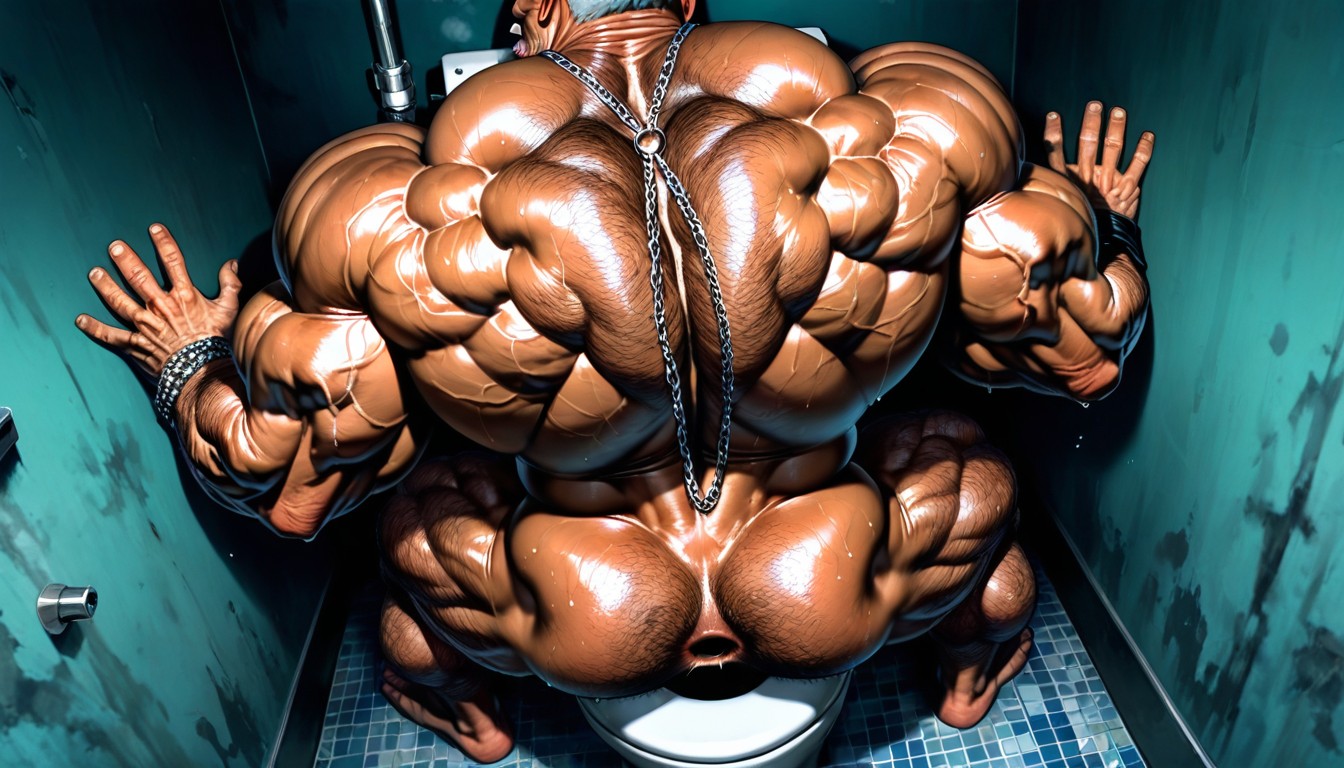 Sitting On Toilet, Veiny Arms, High Definition AI Gay Porn