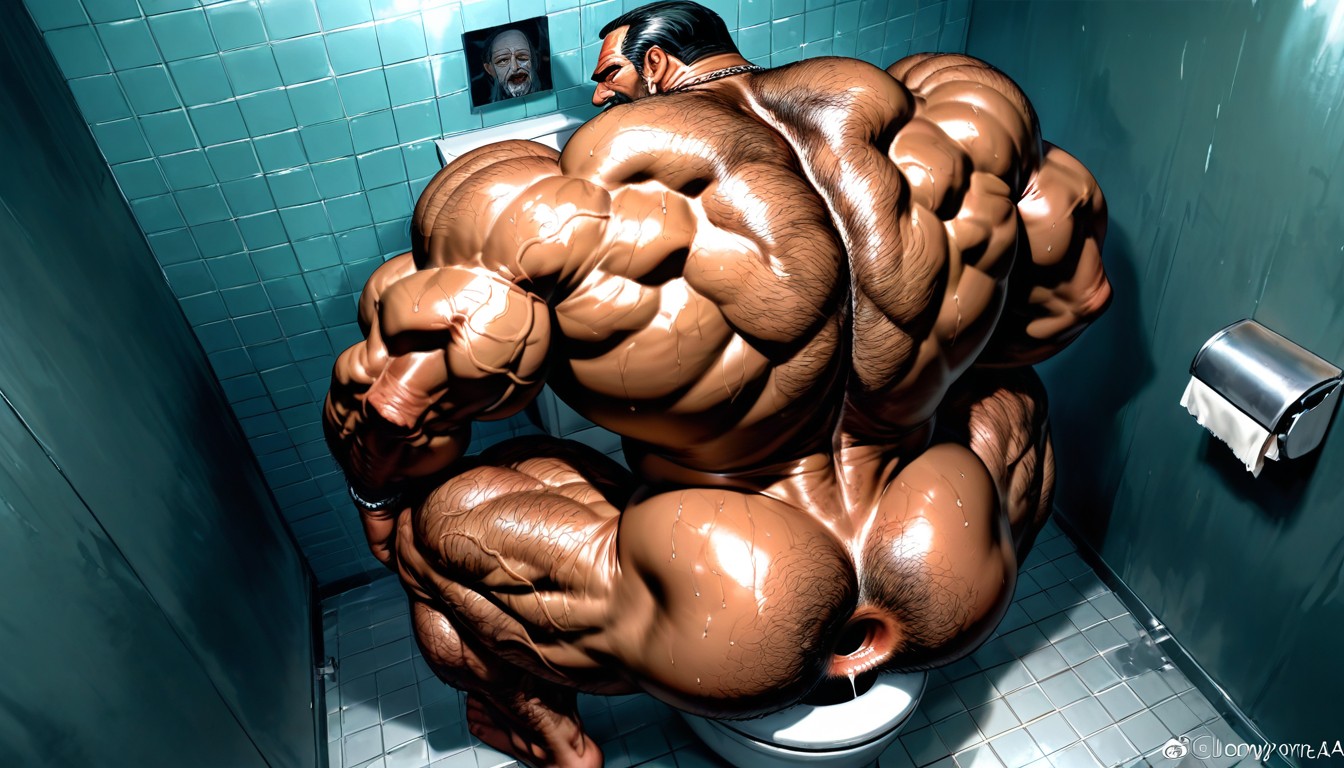 Massive Meaty Body, Gloomy Atmosphere, Detailed Muscles AI Gay Porn