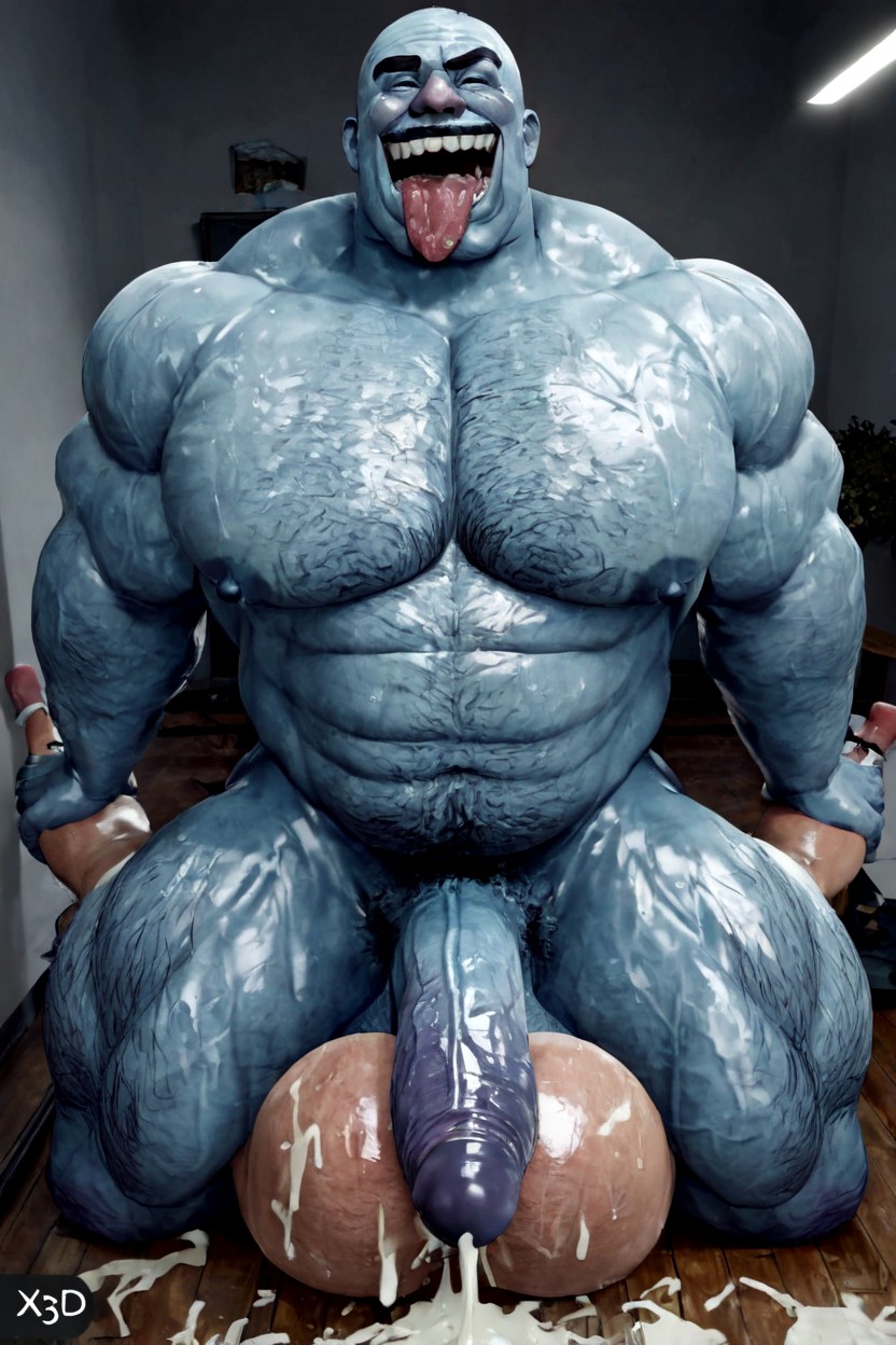 Bottom Is Heavily Drooling, Culo Mediano, Sagging Balls Porno gay IA