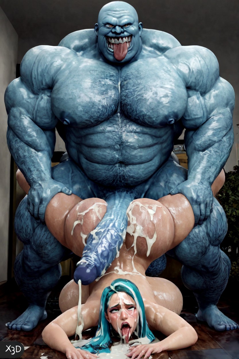 Front View, Medium Ass, Man Bottom On The Floor Ass Up AI Gay Porn
