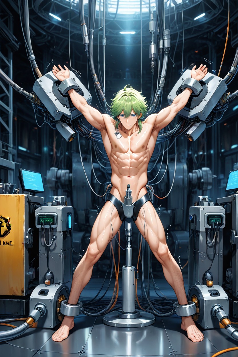 Wires, Solo, Monitors AI Gay Porn