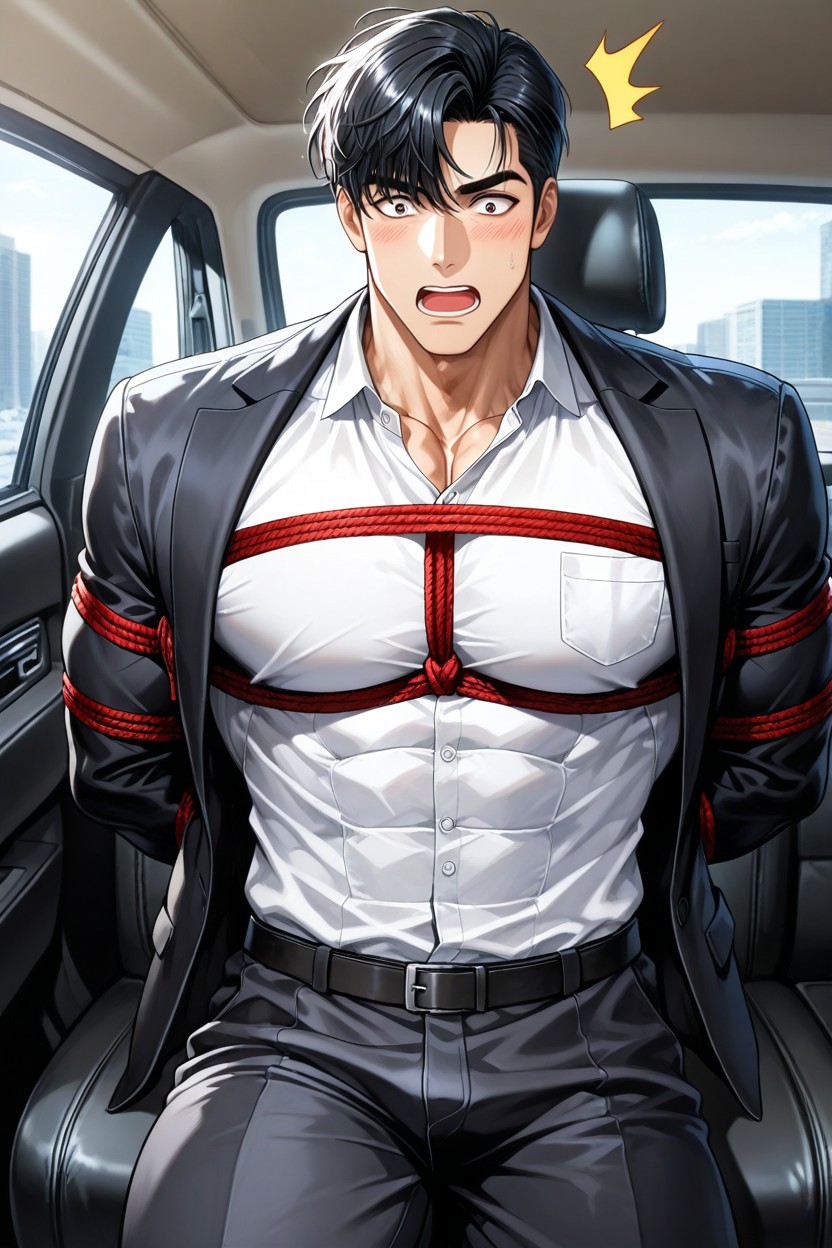 Medium Ass, Shocked, In The Car AI Gay Porn