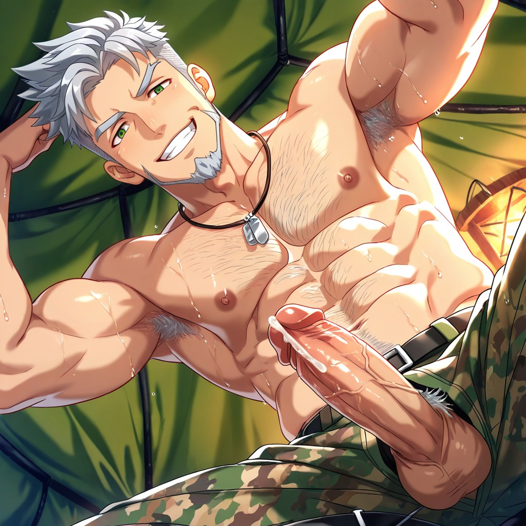In The Tent, Hairy Armpits, Military AI Gay Porn