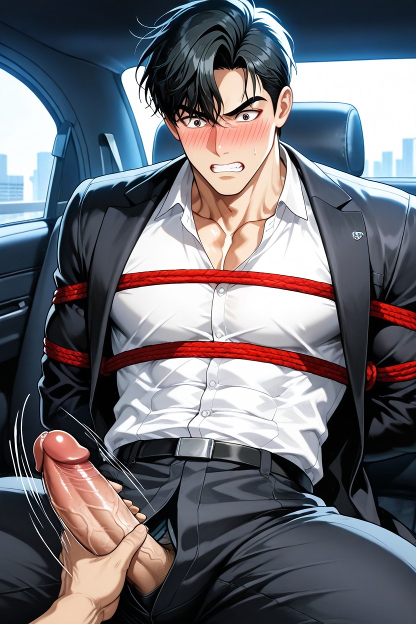 Hands Behind Back, Slightly Tilted Viewing Angle, Double-layered Outfit AI同性戀黃片